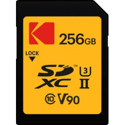 KODAK SD XCII 256GB 300MB/270MB UHS-II U3 CL.10 V90 4K/8K ULTRA PRO