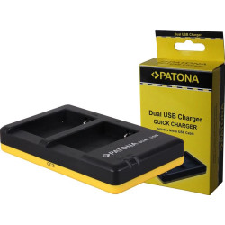 PATONA DUAL QUICK-CHARGER CANON NB-10L, NB10 L, NB10L INCL. MICRO-USB CABEL