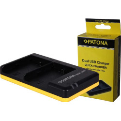 PATONA DUAL QUICK-CHARGER CANON LP-E6, LPE6 INCL. MICRO-USB CABEL