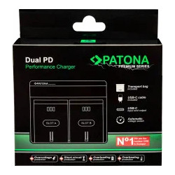 PATONA PREMIUM DUAL PD PERFORMANCE CHARGER FOR FUJI NP-W126 INCL. USB-C INPUT/OUTPUT