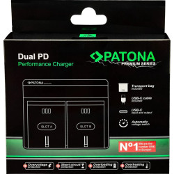 PATONA PREMIUM DUAL PD PERFORMANCE CHARGER FOR PANASONIC DMW-BLK22 INCL. USB-C INPUT/OUTPUT