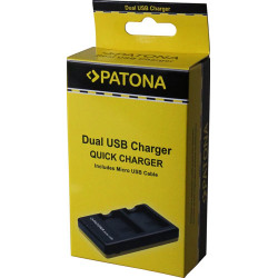 PATONA DUAL QUICK-CHARGER LEICA BP-DC9 PANASONIC DMW-BMB9 V-LUX V-LUX 2 VLUX 2 II INCL. MICRO-USB CABLE