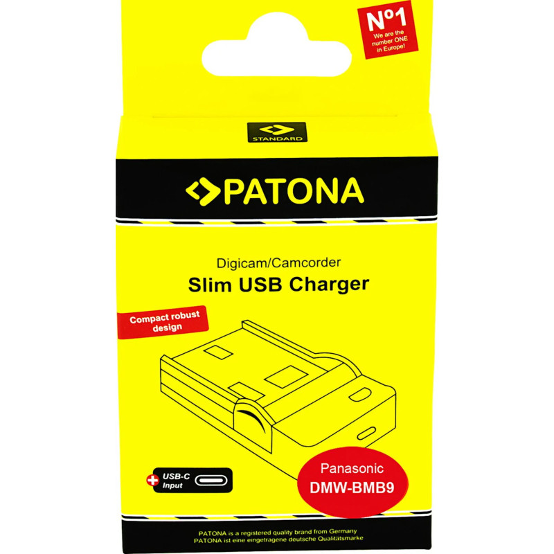 PATONA SLIM MICRO-USB CHARGER LEICA PANASONIC DMW-BMB9 V-LUX V-LUX 2 VLUX 2 II
