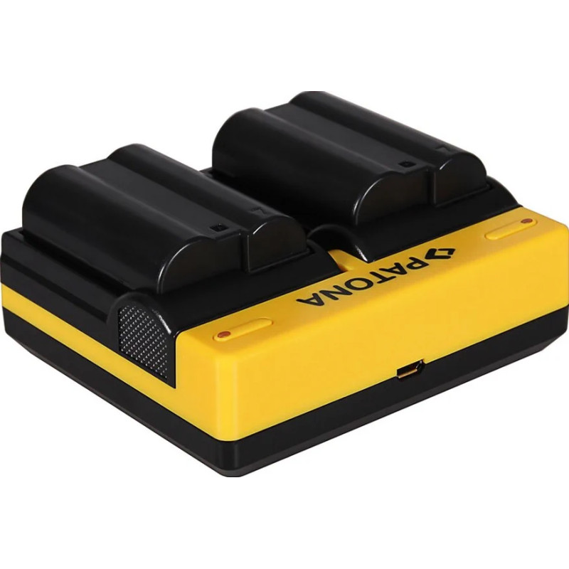 PATONA DUAL CHARGER NIKON EN-EL15 1 V1 EN-EL15 D600 D610 D7000 D7100 D800 D8000 INCL. MICRO-USB CABLE