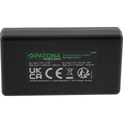 PATONA PREMIUM TWIN PERFORMANCE PD CHARGER FOR CANON LP-E17 EOS 750D 760D 8000D KISS X8I REBEL REBEL T6I INCL. USB-C CABLE