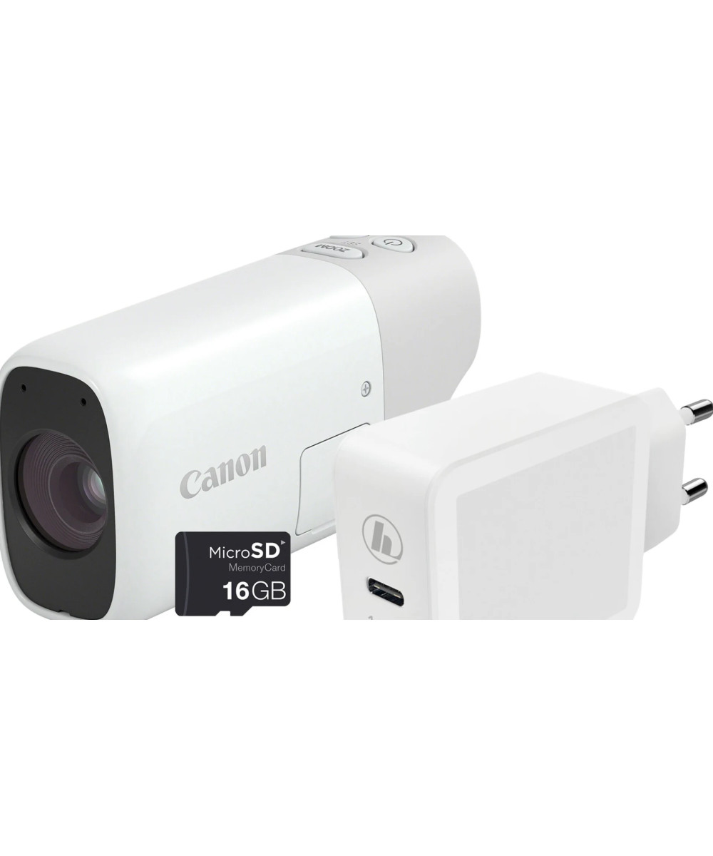 PowerShot ZOOM Compatta in stile Monocolo Kit Essenziale Bianco