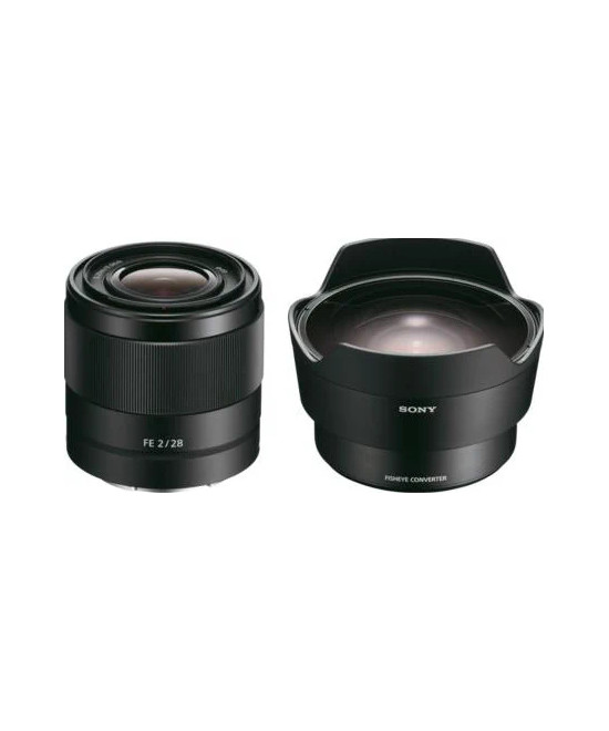SEL28F20 + SEL057FEC SLR Obiettivo ampio Nero