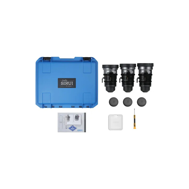 SIRUI IRONSTAR T1.9 1.5X ANAMORPHIC FULL FRAME CINE LENSES 35MM/45MM/60MM(BLUE FLARE) INTERCHANGEABLE PL/EF MOUNT