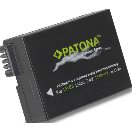 PATONA BATTERY PREMIUM CANON LP-E8 EOS 550D EOS 600D EOS 650D EOS 700D