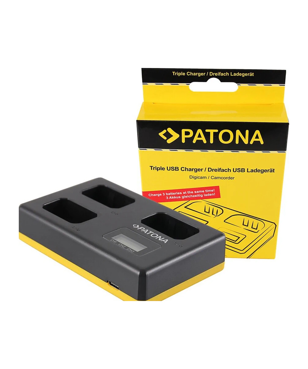 Caricabatterie triplo USB per NP-FW50