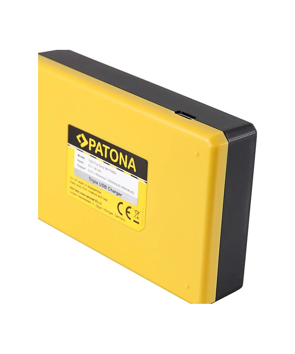 Caricabatterie triplo USB per NP-FW50