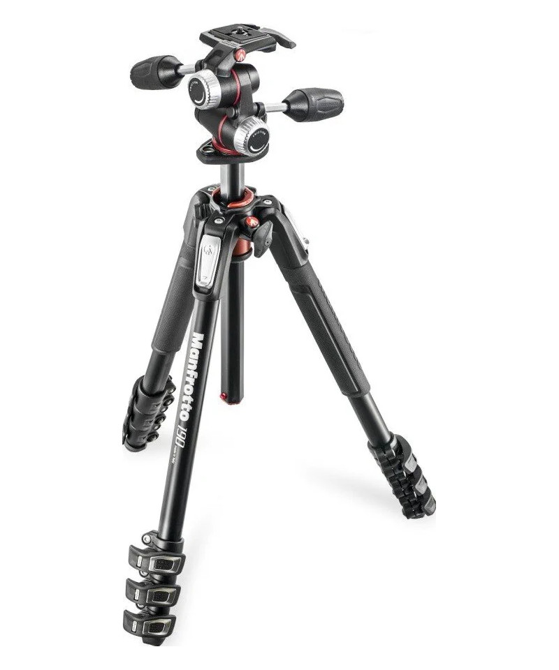 Treppiede 190 a 4 sezioni alluminio con testa a 3 vie