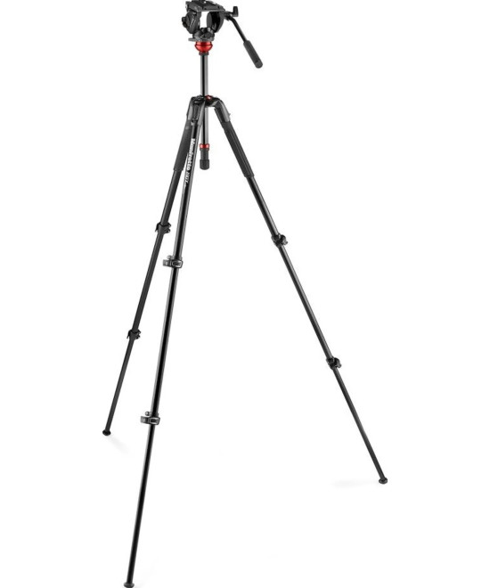 Treppiede alluminio 190X + Testa video fluida a base piatta MVH500AH
