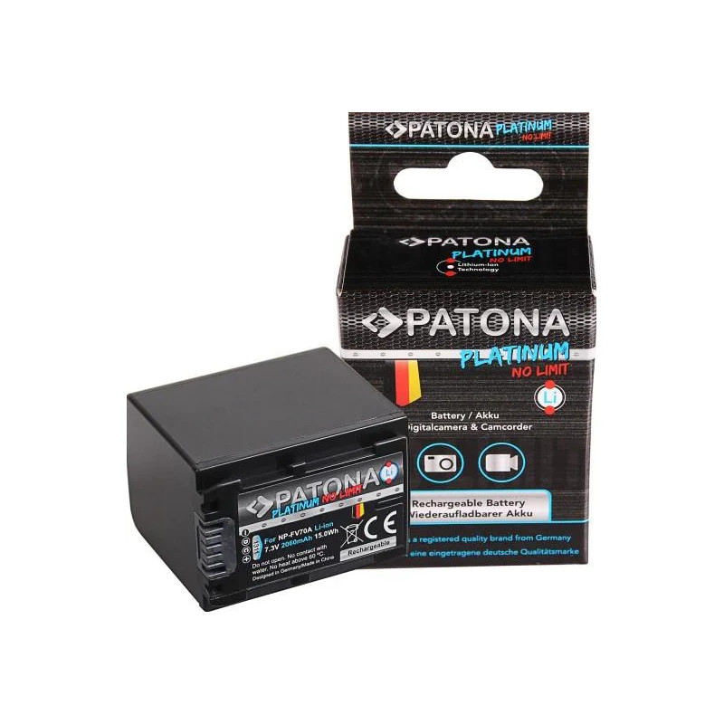 PATONA BATTERY PLATINUM SONY NP-FV70 FDR-AX40 FDR-AX45 FDR-CX680 NEX-VG30