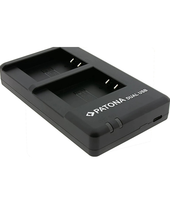 Caricabatterie doppio per Ricoh DB-120 GR IV incl. cavo USB-C