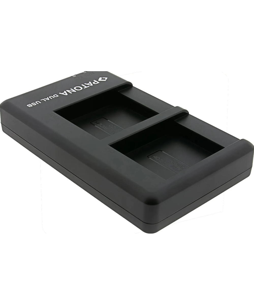 Caricabatterie doppio per Ricoh DB-120 GR IV incl. cavo USB-C
