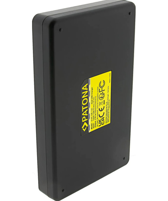 Caricabatterie doppio per Ricoh DB-120 GR IV incl. cavo USB-C