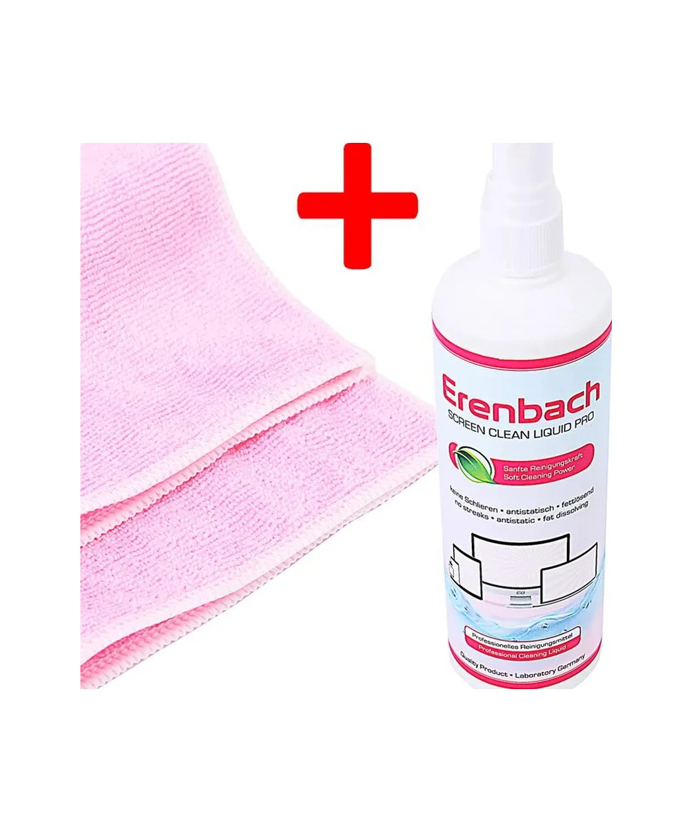 ERENBACH 250 ML PROFESSIONAL CLEANING LIQUID FOR DISPLAY AND MICROFIBER CLOTH 30 X 30 CM