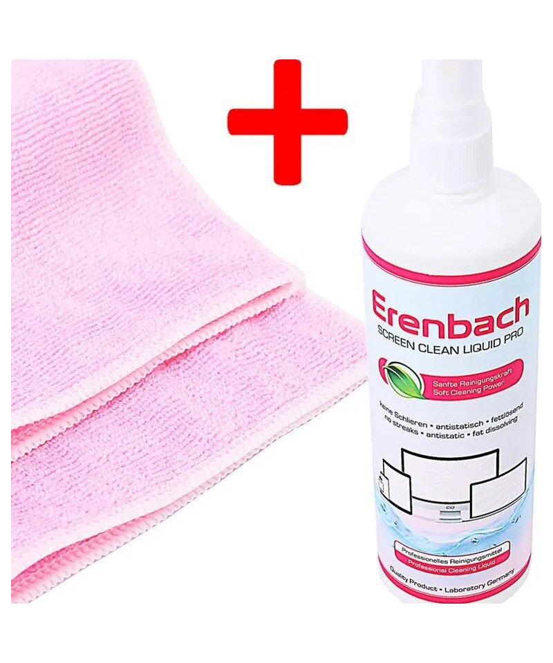 ERENBACH 250 ML PROFESSIONAL CLEANING LIQUID FOR DISPLAY AND MICROFIBER CLOTH 30 X 30 CM