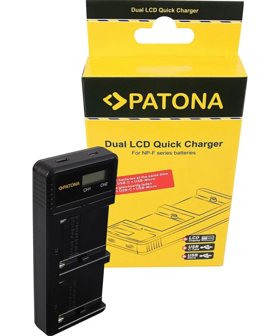 Caricabatteria Smart Dual LCD per batterie NP-F