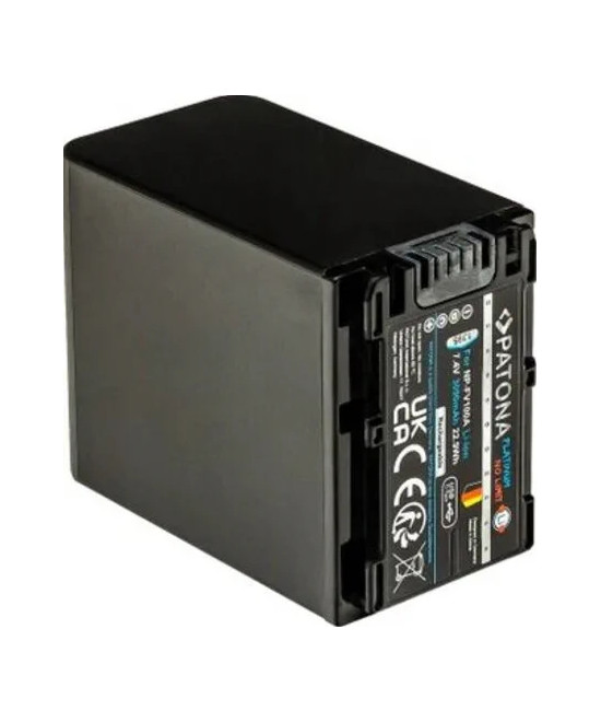Batteria Platinum con Input USB-C per Sony NP-FV100