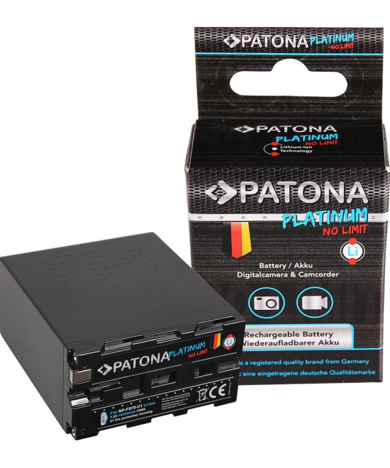 NP-F970 Platinum 10000mAh con celle Tesla resistente al calore