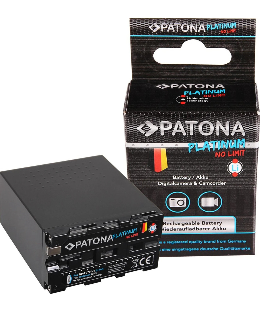 NP-F970 Platinum 10000mAh con celle Tesla resistente al calore
