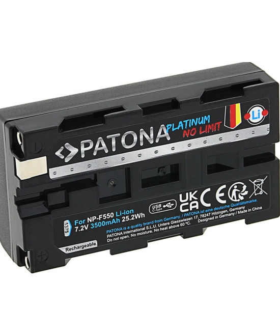 NP-F550 Platinum 7.2 V 4400 mAh con porta USB-C