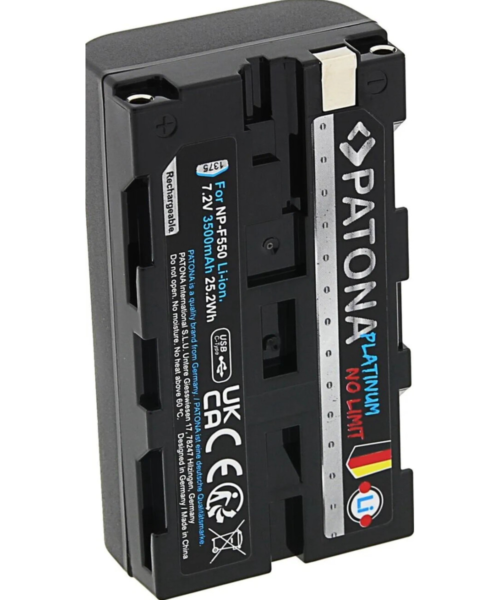 NP-F550 Platinum 7.2 V 4400 mAh con porta USB-C