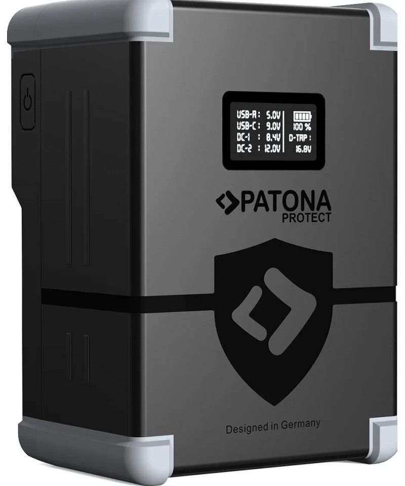 Protect Battery V-Mount Nano V99-PD65 con Display  SB-C PD100W, USB-A, D-Tap, 2x DC-out