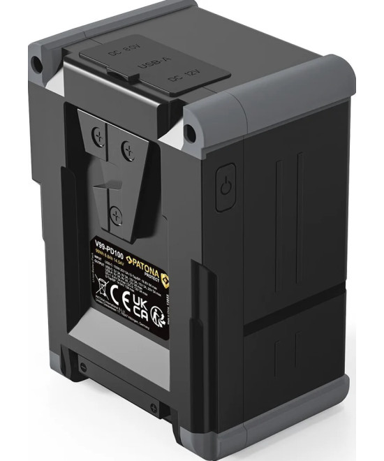 Protect Battery V-Mount Nano V99-PD65 con Display  SB-C PD100W, USB-A, D-Tap, 2x DC-out