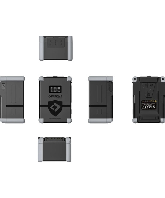 Protect Battery V-Mount Nano V99-PD65 con Display  SB-C PD100W, USB-A, D-Tap, 2x DC-out
