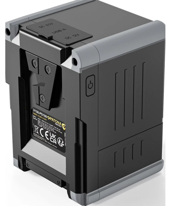 Protect Battery V-Mount Nano V155-PD100 con Display USB-C PD100W, USB-A, D-Tap, 2x DC-out