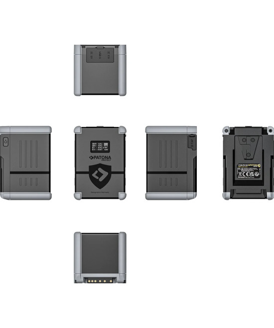 Protect Battery V-Mount Nano V155-PD100 con Display USB-C PD100W, USB-A, D-Tap, 2x DC-out