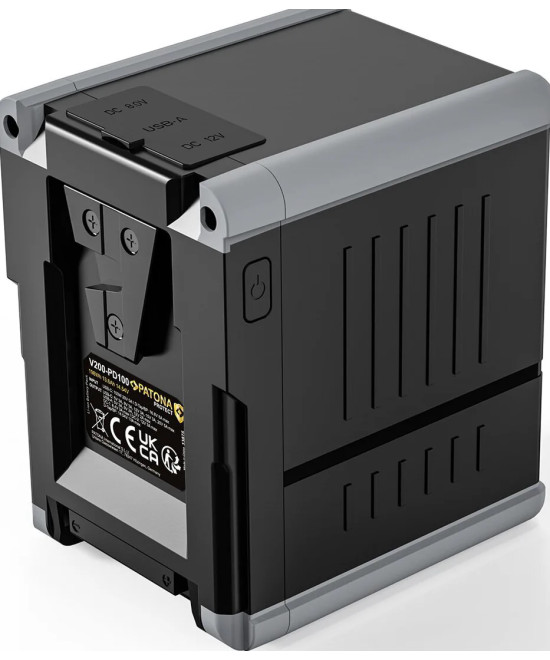 Protect Battery V-Mount Nano V207-PD100 con Display USB-C PD100W, USB-A, D-Tap, 2x DC-out
