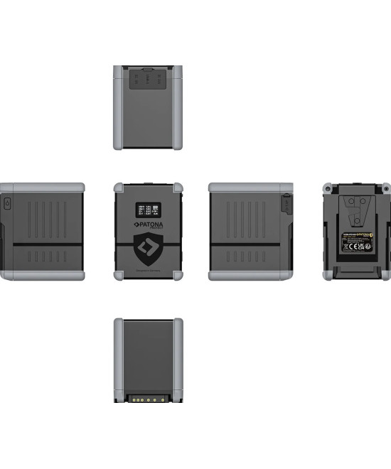 Protect Battery V-Mount Nano V207-PD100 con Display USB-C PD100W, USB-A, D-Tap, 2x DC-out