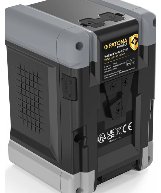 Protect Battery V-Mount 310Wh PD100W Type-C, USB-Output, 2xD-tap