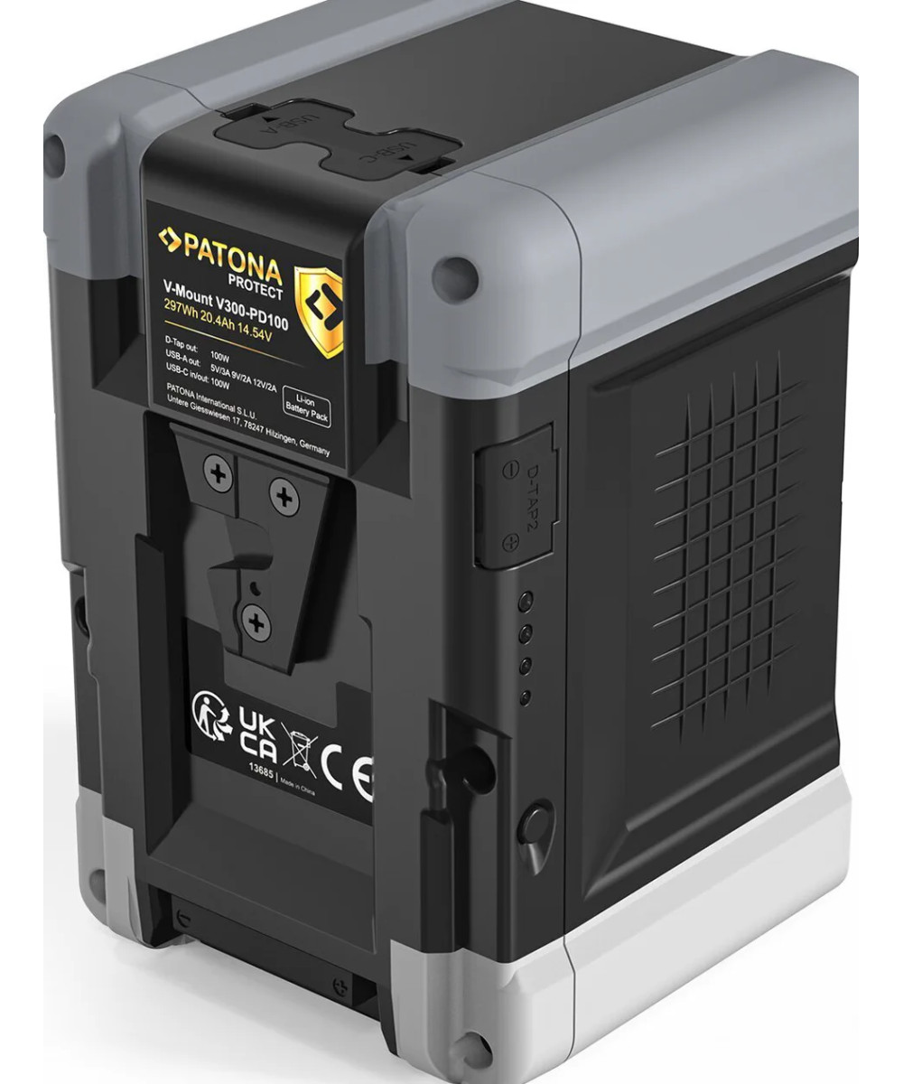 Protect Battery V-Mount 310Wh PD100W Type-C, USB-Output, 2xD-tap