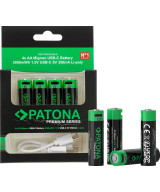 Premium 4X AA Batterie Ricaricabili al Litio con porta USB-C 2000mAh 1.5V con cavo incluso