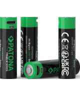Premium 4X AA Batterie Ricaricabili al Litio con porta USB-C 2000mAh 1.5V con cavo incluso
