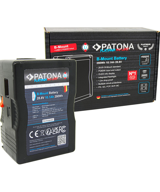 Batteria Platinum B-Mount con USB-C Input e Output 2xD-Tap 16V