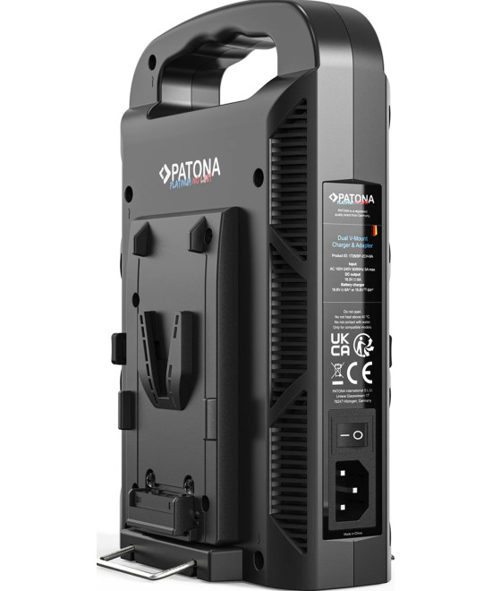 Caricabatterie Platinum a 2 canali per V-mount 6A*2 USB-C:PD100W out incluso cavo XLR a 4 pin