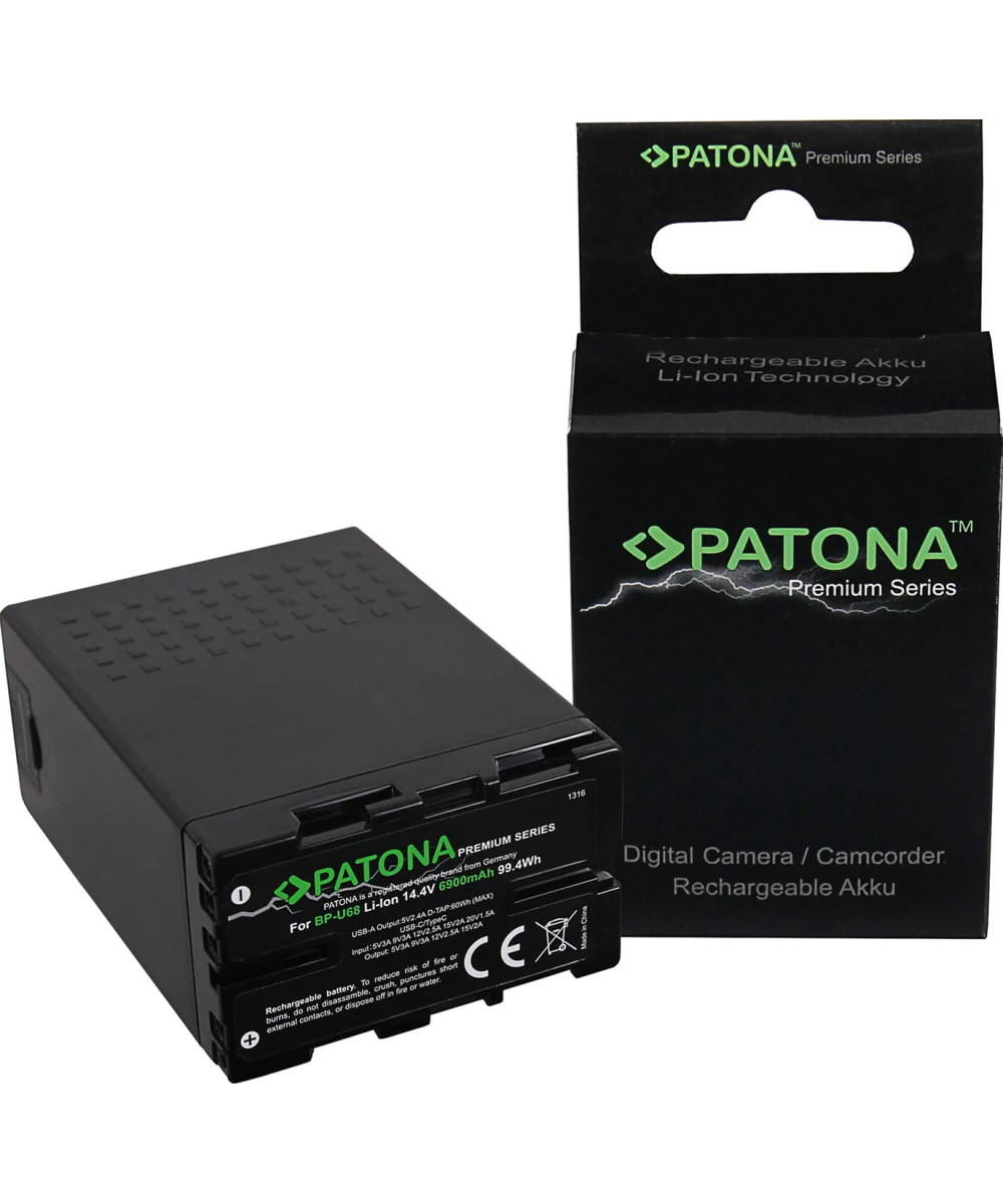 Premium per Sony BP-U68 BP-U65 BP-U60 6900mAh incl. D-Tap e porte USB