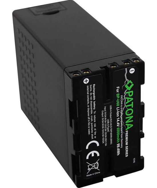 Premium per Sony BP-U68 BP-U65 BP-U60 6900mAh incl. D-Tap e porte USB
