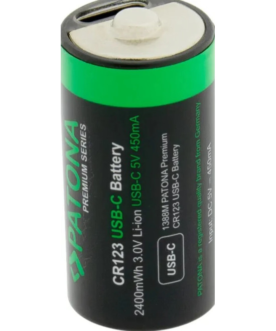 PREMIUM USB-C 4X CR123A RECHARGEABLE LITHIUM BATTERIES 2400MWH 3.0V RECHARGEABLE WITH 1 TO 2