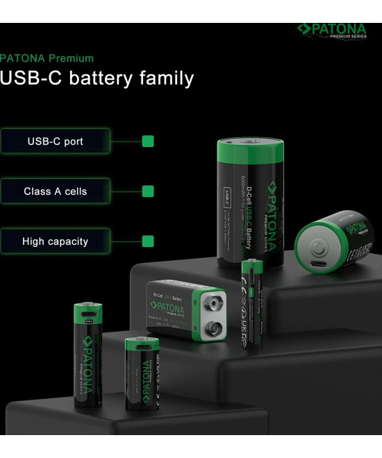 PREMIUM USB-C 4X CR123A RECHARGEABLE LITHIUM BATTERIES 2400MWH 3.0V RECHARGEABLE WITH 1 TO 2