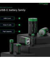 PREMIUM USB-C 4X CR123A RECHARGEABLE LITHIUM BATTERIES 2400MWH 3.0V RECHARGEABLE WITH 1 TO 2