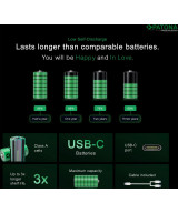 PREMIUM USB-C 2X LR20 MONO D BATTERIES LITHIUM 6000MWH 1.5V RECHARGEABLE WITH 1 TO 2 USB-C CH