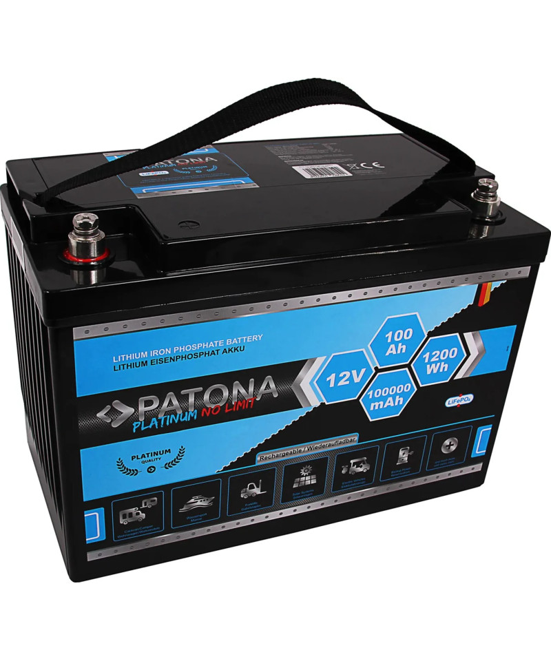 PLATINUM LIFEPO4 BATTERY 12V 100AH 1200WH 100.000MAH