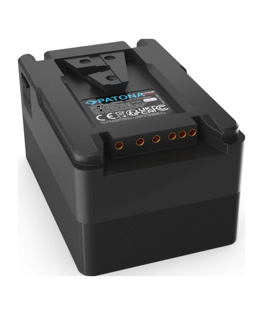 Platinum V-Mount VCompact99 99Wh 14.8V PD100W 2xUSB-C USB-A DC D-Tap inclusa custodia rigida
